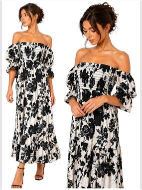 NWT Misa Los Angeles Margarita Cotton Midi Dress Size XS